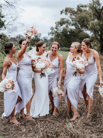 Sheath Spaghetti Straps V-neck Pleats Bridesmaid Dresses With Pleats, BD0631