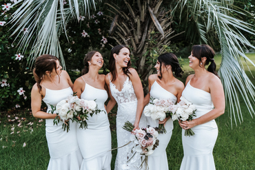 Mermaid One-shoulder Sleeveless Short Bridesmaid Dresses With Ruffles, BD0632