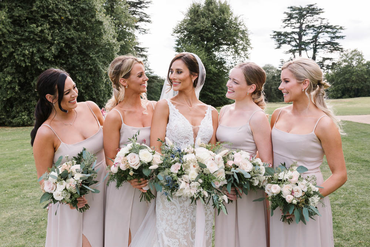 A-line Spaghetti Straps Scoop Neck Bridesmaid Dresses With Split, BD0634