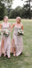 A-line Spaghetti Straps Scoop Neck Bridesmaid Dresses With Split, BD0634