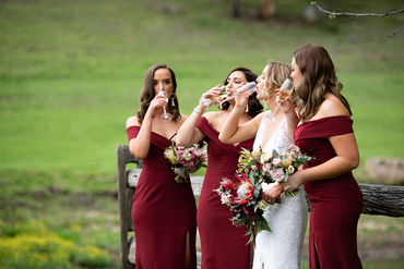 Mermaid Off-shoulder Long Burgundy Bridesmaid Dresses With Split, BD0638