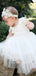 A-line Round Neck Short Sleves Lace Flower Girl Dresses, FG0155