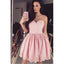 Elegant Cute Sweetheart Pink Appliques Party Dresses, Short Homecoming Dresses, HD0366