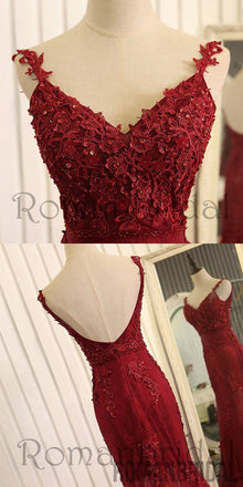 Newest Sexy Elegant Prom Dresses, wine red evening dress,mermaid evening gowns,burgundy prom dress,lace prom dress,High Quality Graduation Dresses, Prom Dresses, PD0472