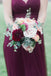 A-line Floor-length Burgundy Long Tulle Bridesmaid Dresses, BD0598