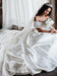 Gergeous Off-shoulder Simple Satin Ball Gown Wedding Dresses With Appliques, WD0475