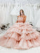 Pink Princess Thousand-layer Strapless Puffy Tulle Ball Gowns Prom Dresses, WGP132