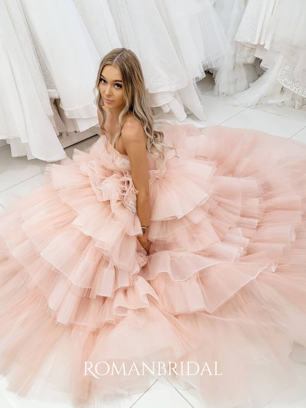 Halter Tulle Prom Dresses, Floral Prom Dresses, Long Prom Dresses, Cheap Prom Dresses, PD0639