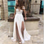 Cap Sleeves Simple Slit Most Popular Lace Chiffon Inexpensive Wedding Party Dresses, WD0110