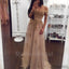Amazing Champagne Color Prom Dresses Sexy Beading Prom Gown , with cap Sleeve Formal Dress,Cheap Evening Dress Prom Dresses, PD0488