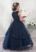 White applique Sleeveless tulle Tutu Elegant princess dress, flower girl dresses, FG0121