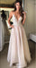 New Arrival A-line deep Sleeveless V-neck Appliques sexy Spaghetti Strap long Prom dresses, PD0524