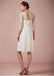New Arrival chiffon 3/4 sleeves V-neck lace knee-length elegant wedding dresses, WD0335