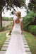 New Romantic Mermaid Cap Sleeves Lace V-neck Open-back Long Wedding Dress, WD0375
