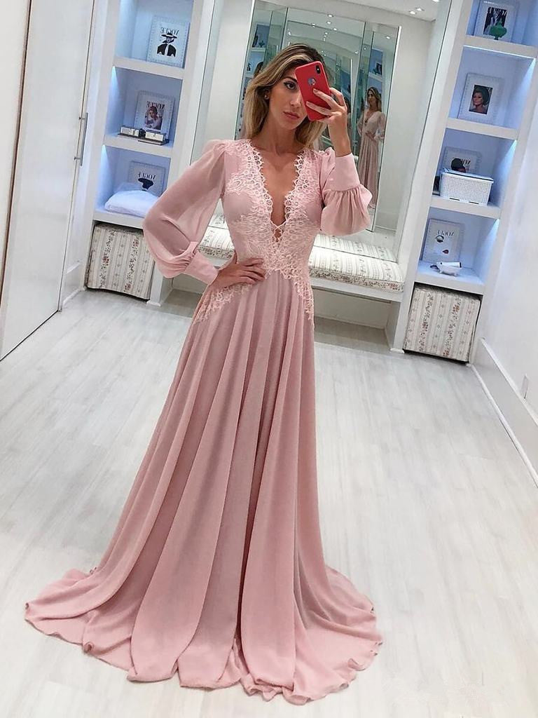 Sexy Soft Satin Spaghetti Straps Deep V-Neck Sleeveless Side Slit A-Line Long Prom Dresses,PD0771