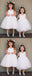 Spaghetti Straps Lovely Sleeveless White Tulle Flower Girl Dresses, FG0153