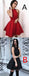 Newest Simple Halter Red Cheap Backless Short Homecoming Dress, HD0401