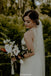 Round Neck Sleeveless Lace Back Wedding Dresses With Train, WD0441