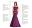 A Line V Neck Spaghetti Straps Burgundy Long Bridesmaid Dresses, BD0037