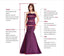 A-Line V-neck Floor-Length Beading Top Prom Dresses With Split, PD0697