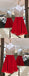 A-line Deep V-neck Backless Beading Red Chiffon Homecoming Dresses, HD0465