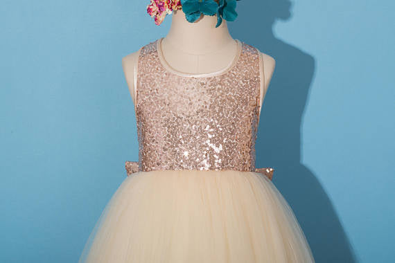Rose gold sequins dress, pageant dress, rose gold flower girl dress, c RomanBridal Rose gold sequins dress, pageant dress, rose gold flower girl dress, c RomanBridal