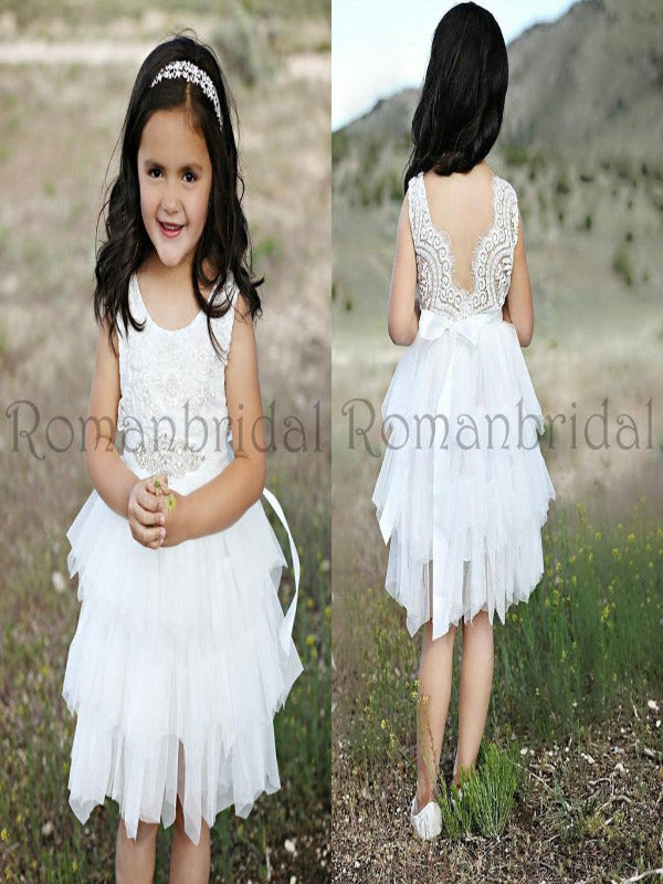White flower girl dress,White lace dress,White tutu dress,Toddler lace dress, flower girl lace dresses, rustic flower girl dress, FG0112