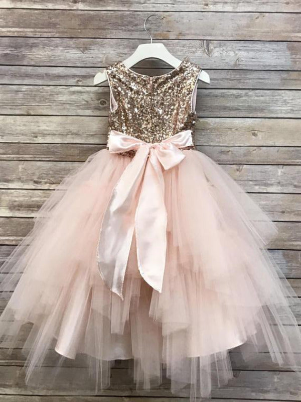 Sequin Top Rose gold Flower Girl Dress, Champagne and Ivory tutu flowe RomanBridal Sequin Top Rose gold Flower Girl Dress, Champagne and Ivory tutu flowe RomanBridal