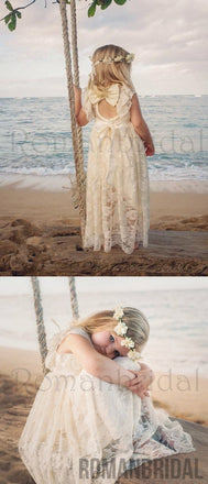 New Arrival Boho Flower Girl Dress Lace Flower Girl Dress Flower New Arrival Girl Dresses Lace Baby Dress Country Flower Girl Dress Lace Rustic Flower Girl Dress, FG0111