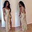 New Arrival Floor-length Spaghetti Strap Sexy V-neck sequins high split prom dresses,  PD0535