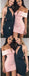 Hot Selling Black/Pink Sexy Off-shoulder  V-neck Short Mini Homecoming Dresses, HD0383