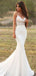 Spaghetti Straps Mermaid V-neck Appliques Wedding Dresses, WD0455