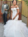 Mermaid Popular Off-shoulder Lace Up Back Wedding Dresses With Train, WD0409