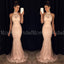 Floor-length Sexy Halter Mermaid Lace Prom Dress, round neck sleeveless High Quality Prom Dresses, PD0479