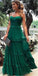 Spaghetti Straps Floor-length Green Chiffon Prom Dress, PD0722