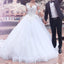 Newest Sweetheart Princess Lace Appliques Long Sleeves Wedding Dresses, WD0397