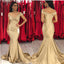 Mermaid Off Shoulder Elegant Cheap Prom Dress With Pleats, PD0625