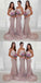 Popular Mermaid Lace Spaghetti Straps Sleeveless Bridesmaid Dresses With Train, BD0534