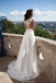 A-Line Sexy Modern Simple Chiffon Cap Sleeves High Slits Long Wedding Dress, WD0378