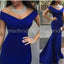 Off-the-shoulder Evening Dresses Sleeveless Mermaid Royal Blue Prom Dress, PD0477