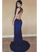 Sexy Cheap Backless Side Slit Royal Blue Mermaid Prom Dress, OL631