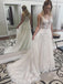 New Arrival Lace See Through Applique Wedding Dresses With Train, WD0426