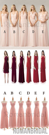 Simple chiffon V-neck Spaghetti Strap long Strapless bridesmaid dresses, BD0409
