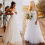 Pure white lace beach wedding dress, Strapless Floor-length Sleeveless wedding Dress, WD0318