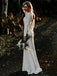 Elegant Long Sleeves Backless Simple Cheap Wedding Dresses, WD0456